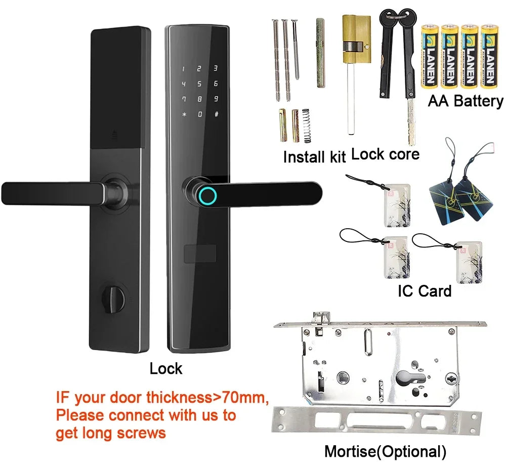 EU Warehouse Smart Fingerprint Door Lock TTLock WiFi – App, Keyless, Password, Card & Mechanical Key – Home, Hotel, Office, Airbnb