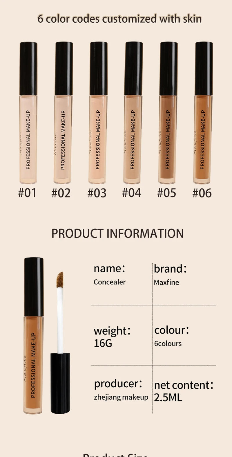 Tidesmit multifunctional foundation concealer stick for nose contouring and dark circles detail view
