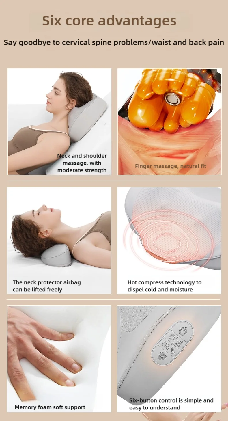 Electric Massager with Heat | Deep Tissue Neck and Back Cushion Massage Cushion Tidesmit