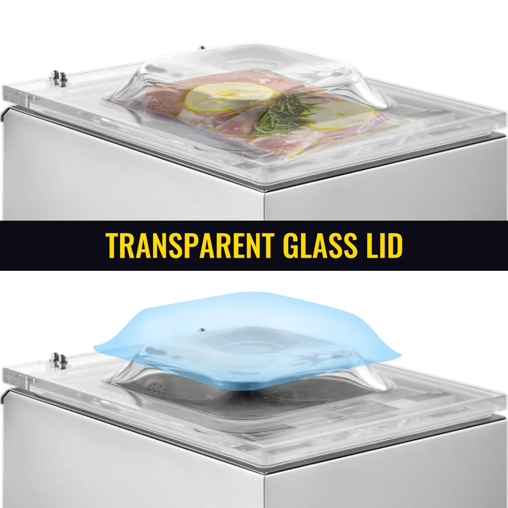 SIHAO Vacuum Packing Machine DZ-260C Chamber Vacuum Sealer with 12.6" Sealing Length for Foods Meats Applied in Kitchen