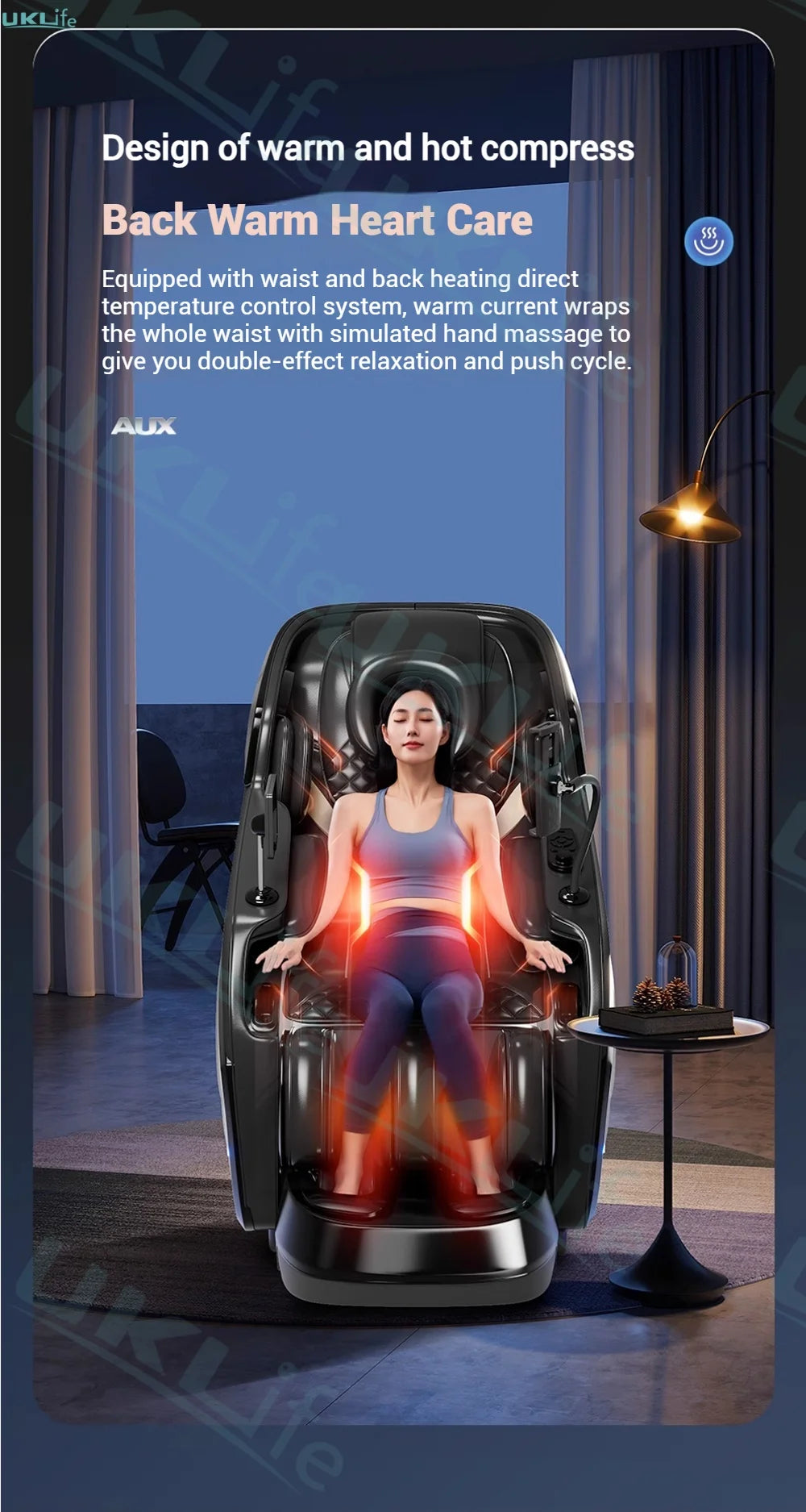 6D SL-Track Full Body Massage Chair - Deep Tissue Heat Therapy Body Shaping Massage Equipment Tidesmit