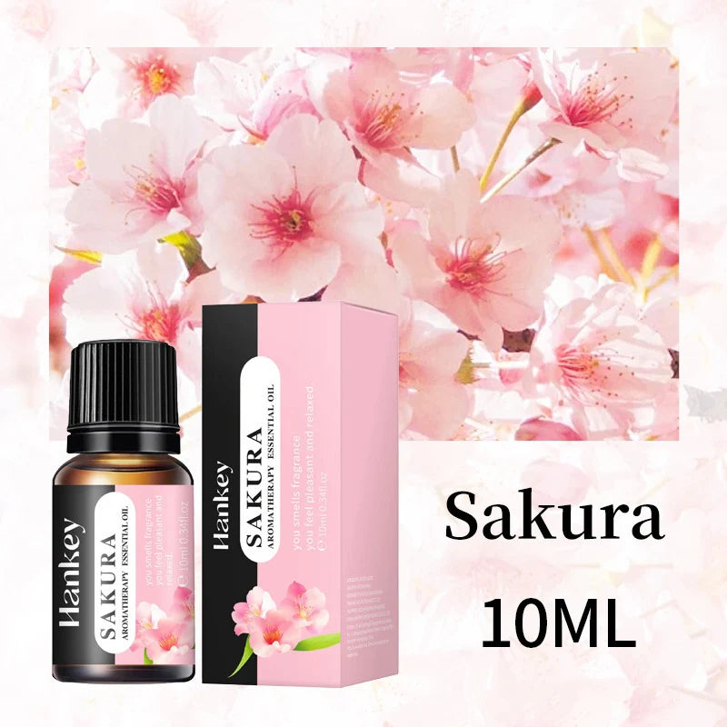 10ml Essential Oils For Humidifier Aromatic Diffuser Lavender Sakura Rose Coffee Sandalwood Lemon Fragrance Oil Making Candles