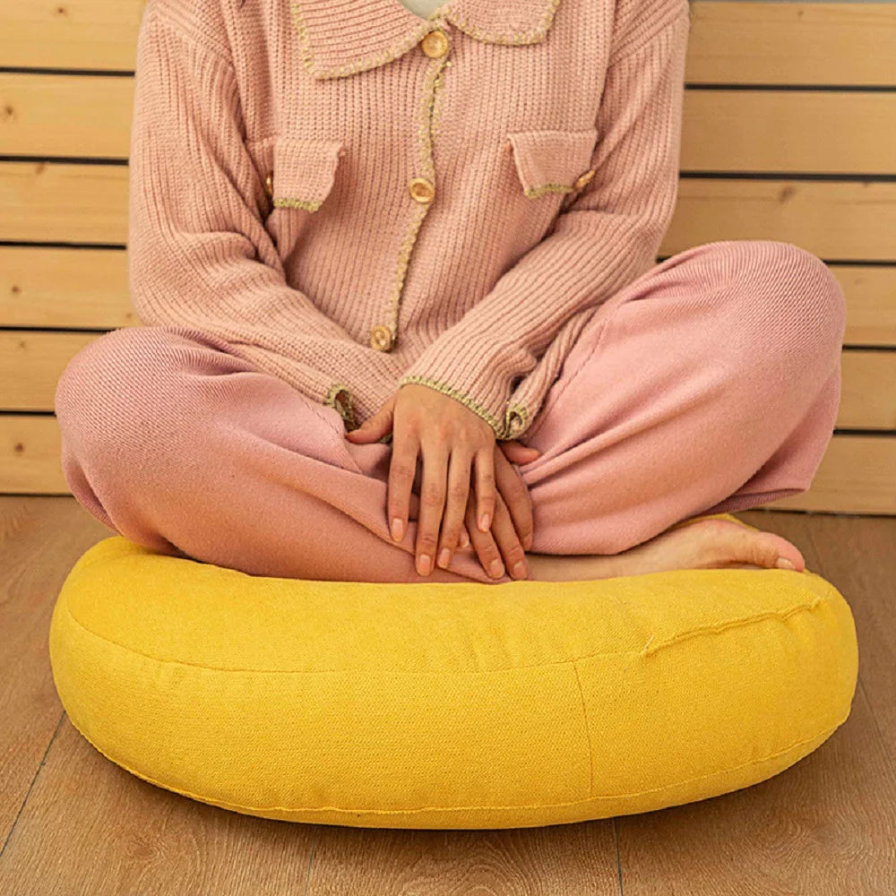 Inyahome Large Floor Cushions Round Seating Pillow for Adults Kids Tufted Thick Meditation Cushion for Yoga Living Room Tatami