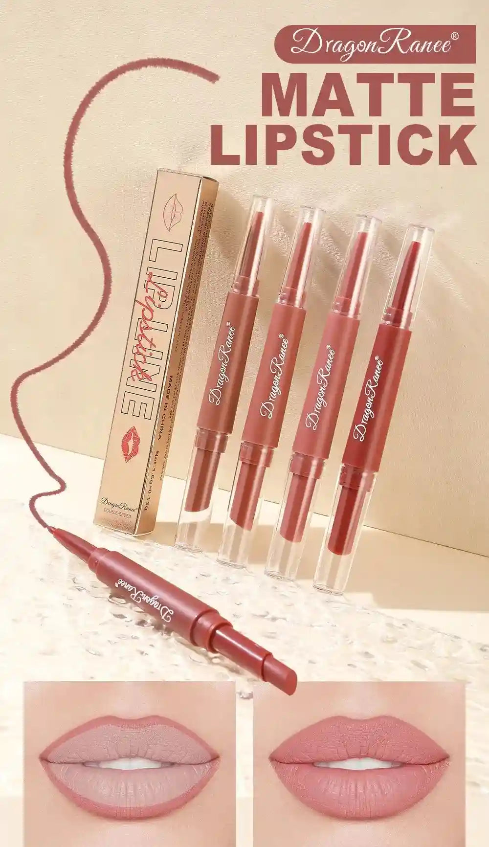 Matte Lip Liner and Lipstick Pen | Waterproof Long Lasting 2-in-1 Lip Care Tidesmit