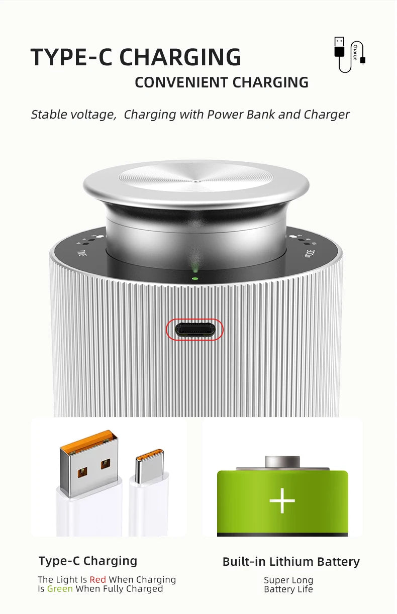 Car Diffuser Waterless Essential Oil Diffuser Aromatherapy Atomizing Diffuser For Office Room Portable Home Freshener Device