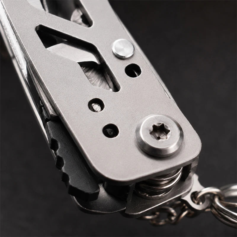All-Steel Multi-Function Pliers Tool Foldable Pocket Keychain Knife Set with Bottle Opener Screwdriver for Outdoor Hiking