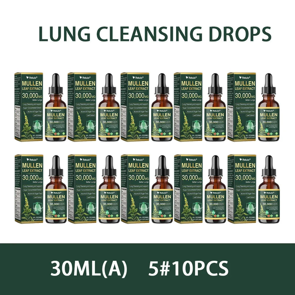 Fast Absorption Lung Clean Drops Natural Mullein Leaf Extract 30000mg Daily Respiratory Care Drops