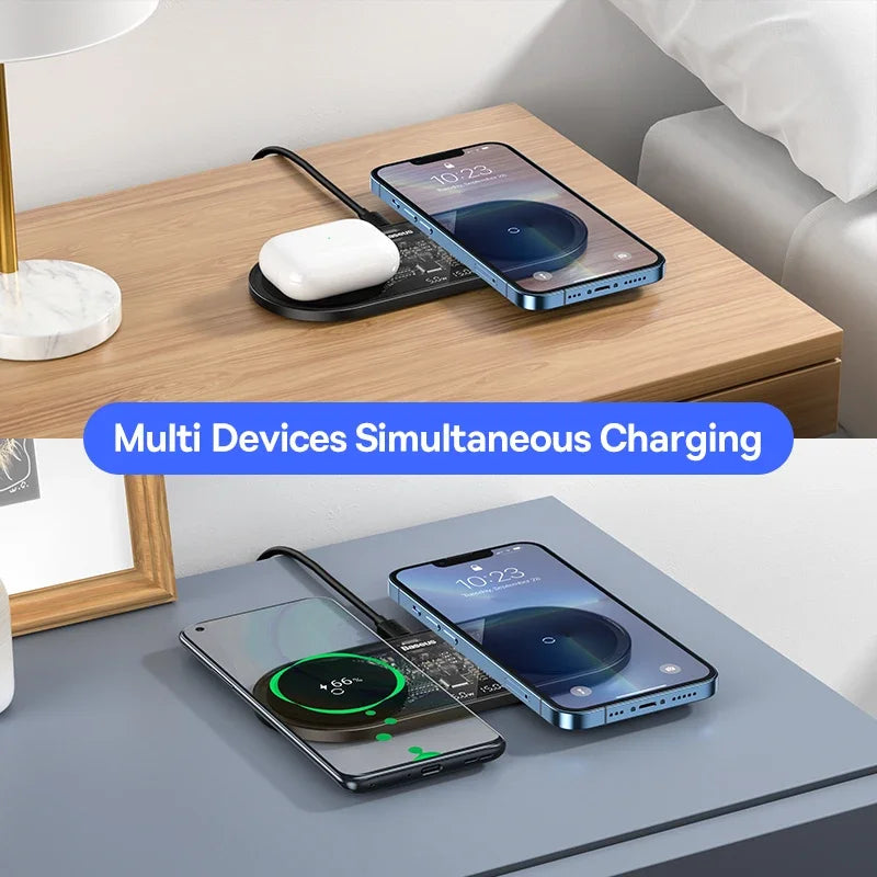 20W Dual Wireless Charger Pad for iPhone and Samsung Qi Certified Tidesmit