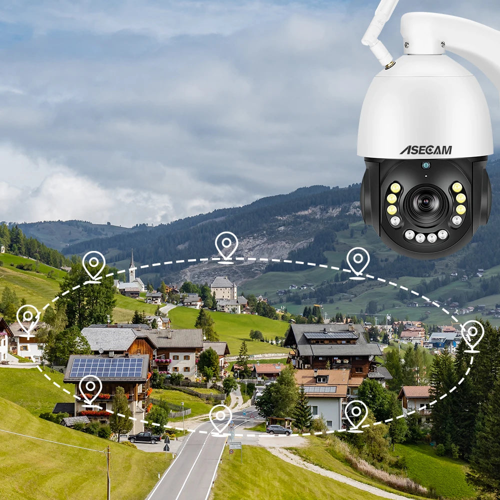 8MP 4K PTZ IP Camera Wifi 30X Optical Zoom CCTV Outdoor AI Human Vehicle Tracking Audio Onvif POE Surveillance Camera