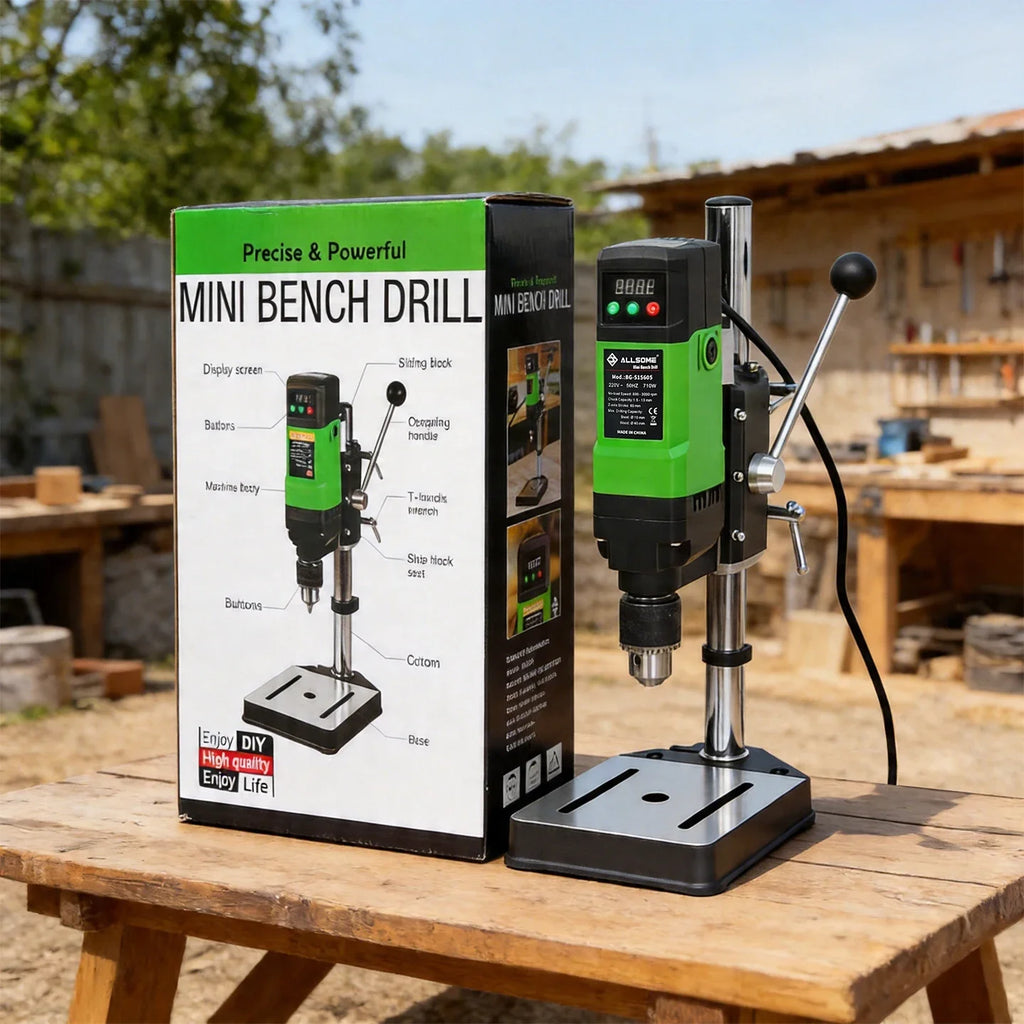 ALLSOME 710W Benchtop Drill Press, 800-3000r/min Variable Speed Drilling Machine,1.5-13mm Chuck