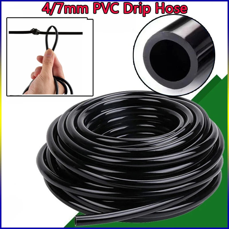 DIY Micro Irrigation Kit 4/7mm PVC Hose PP Adjustable Flow Dripper + Fixing Ground Stake Home Potted Garden Watering System Part