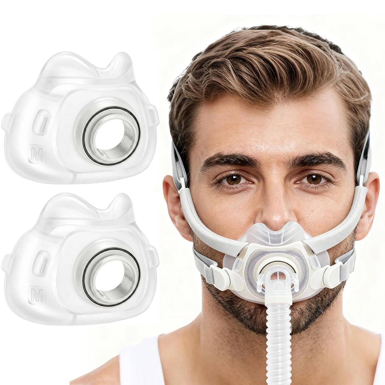 2/1pc CPAP Face Mask for AirFit F40 Auto CPAP Machine Sleep Apnea Nasal Mask Anti Snoring Apnea Replacement Mask Accessories New