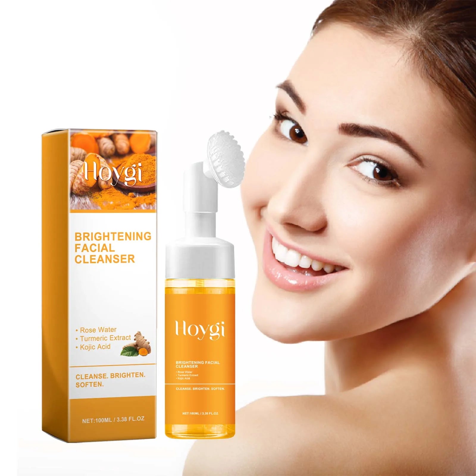 Pro Turmeric Face Wash Mild Foaming & Smooth Touch Fast Cleansing Daily Skin Prep Portable Beauty Tool for All Skin Types