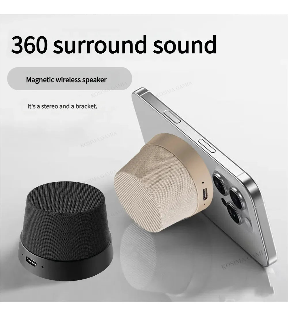 Waterproof Mini Sound Portable Magnetic Speaker White Noise Machine Tws Connected Speaker With Magnetic Phone Stand