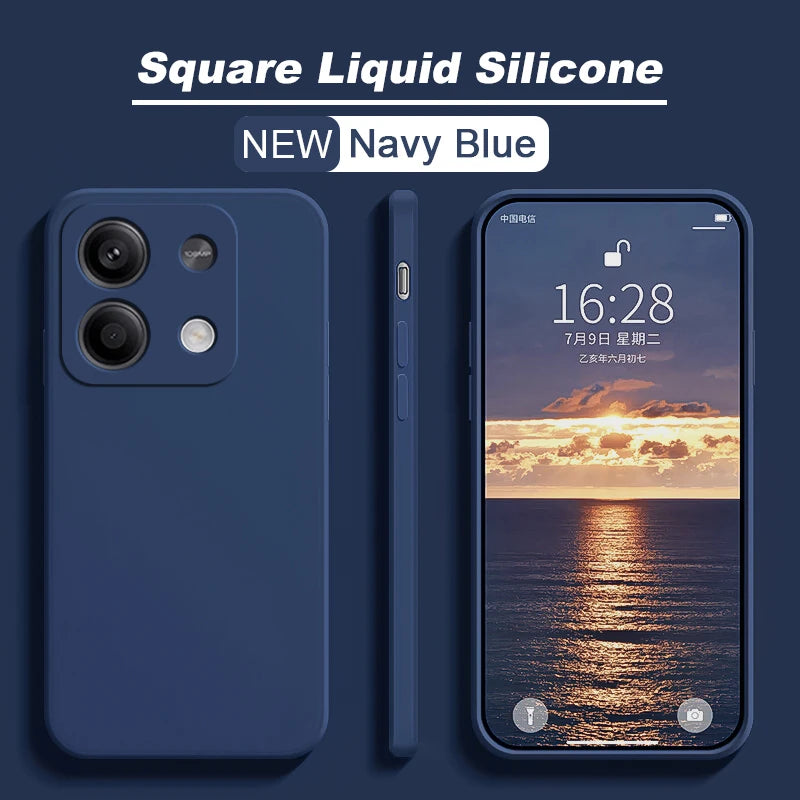 Redmi Note 13 Liquid Silicone Case - Slim Shock-Absorbing Cover Blue Tidesmit