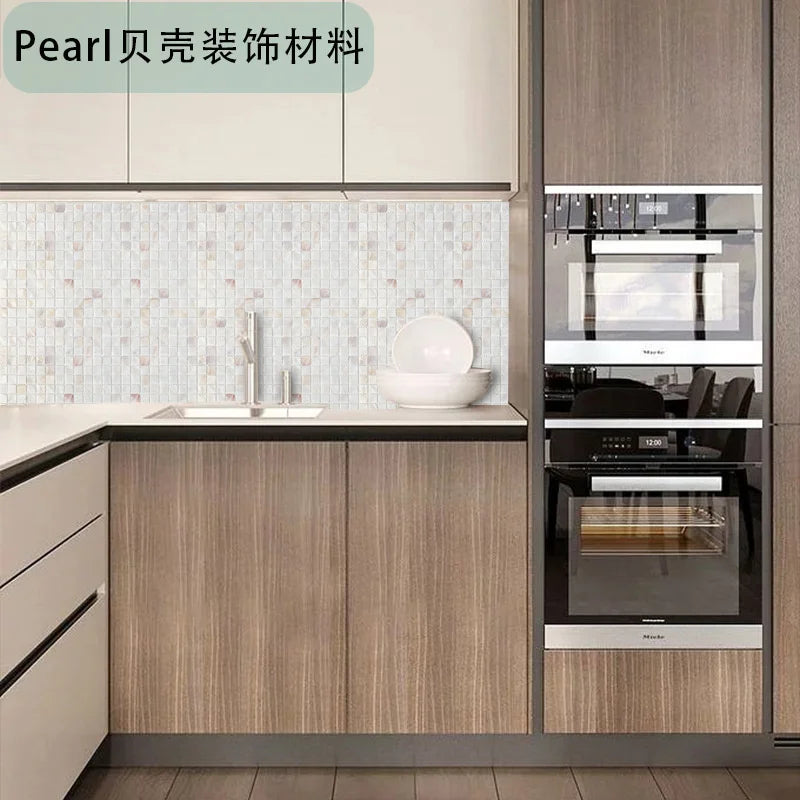 Pearl Shell Mosaic Peel And Stick Tiles Natural Self Adhesive Backsplash For Kitchen Bathroom Balcony Living Room For Couples