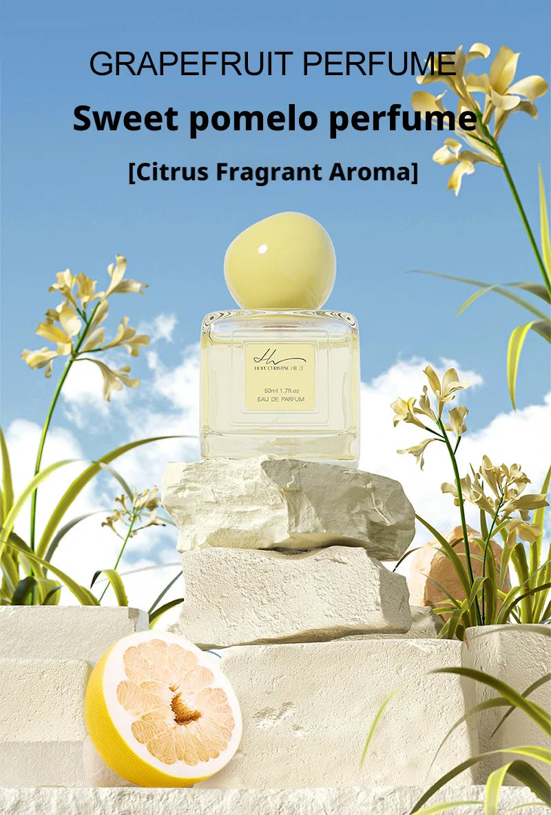 Hope Christine 50ml EDP for women: sweet citrus grapefruit & pomelo fruity fragrance in a square glass bottle with cap.