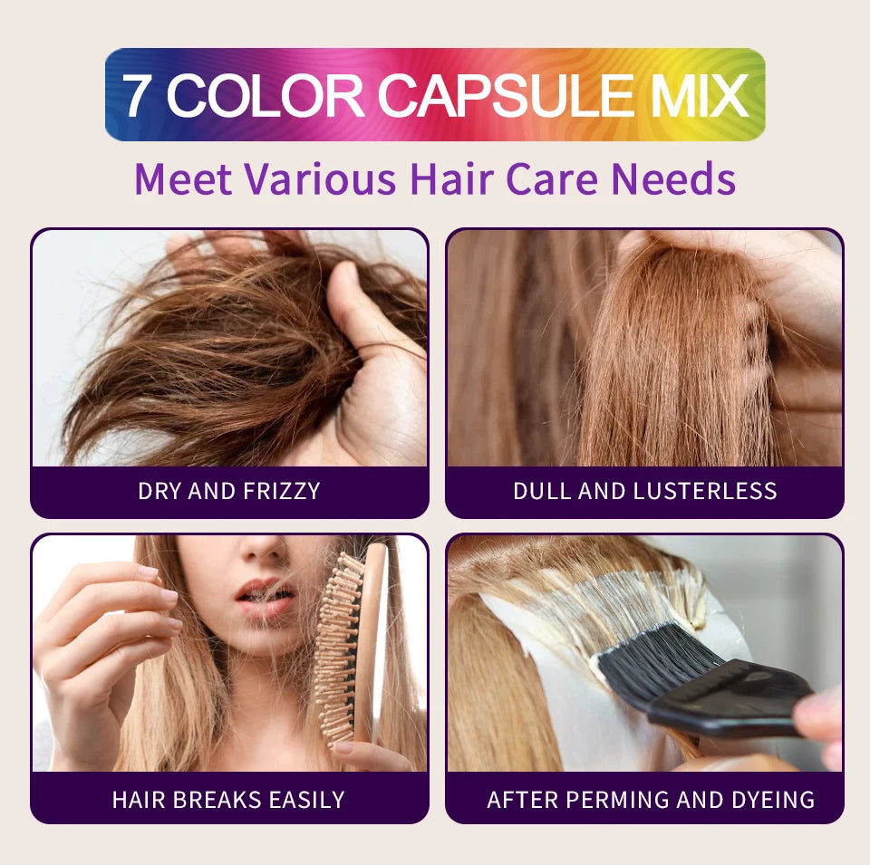 Sevich Keratin Moroccan hair vitamin capsules for frizzy, damaged, dull hair repair and silky smooth hair care treatment.