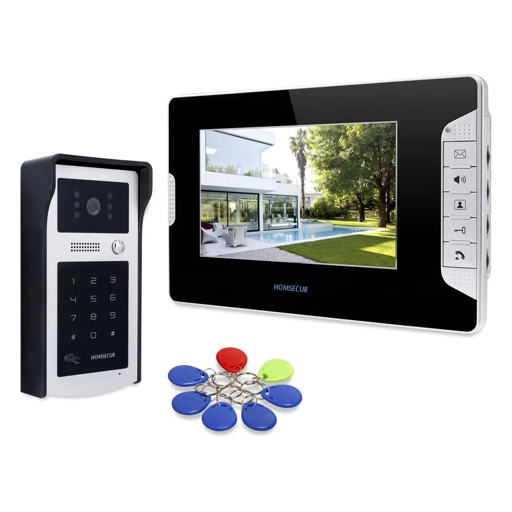 Modern 7" Monitor Video Intercom Doorbell System 2-Way Audio IR Night Vision Camera Security Monitor 1-to-1 Kit for Apartment