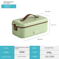 Single-layer electric rice container with carry handle, avocado green