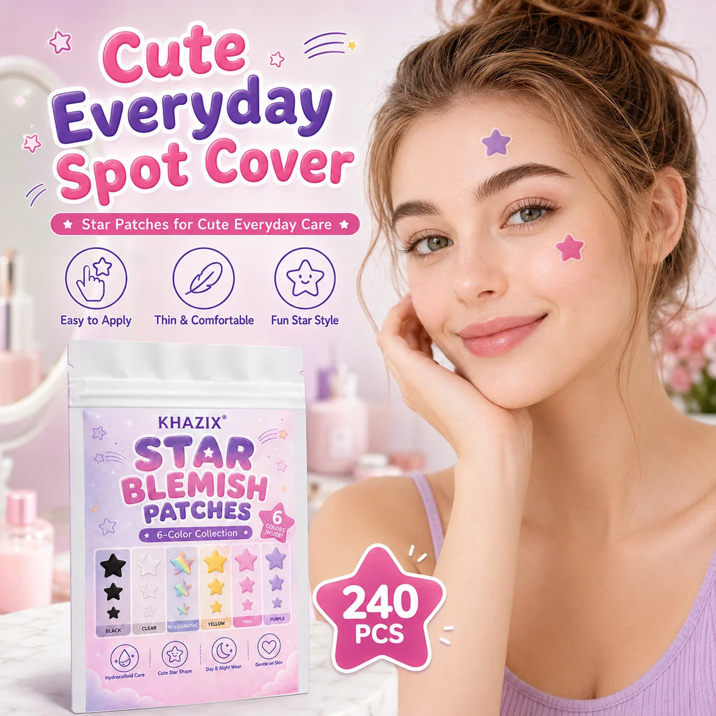 240pcs olorful Star / Pimple Patches / Acne Spot Covers / Blemishes / Pimple Marks / Unisex.