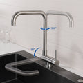 360° Swivel Foldable Kitchen Mixer, Kitchen Faucet with Window-Facing Folding Handle, 304 Stainless Steel Sink Mixer Tap