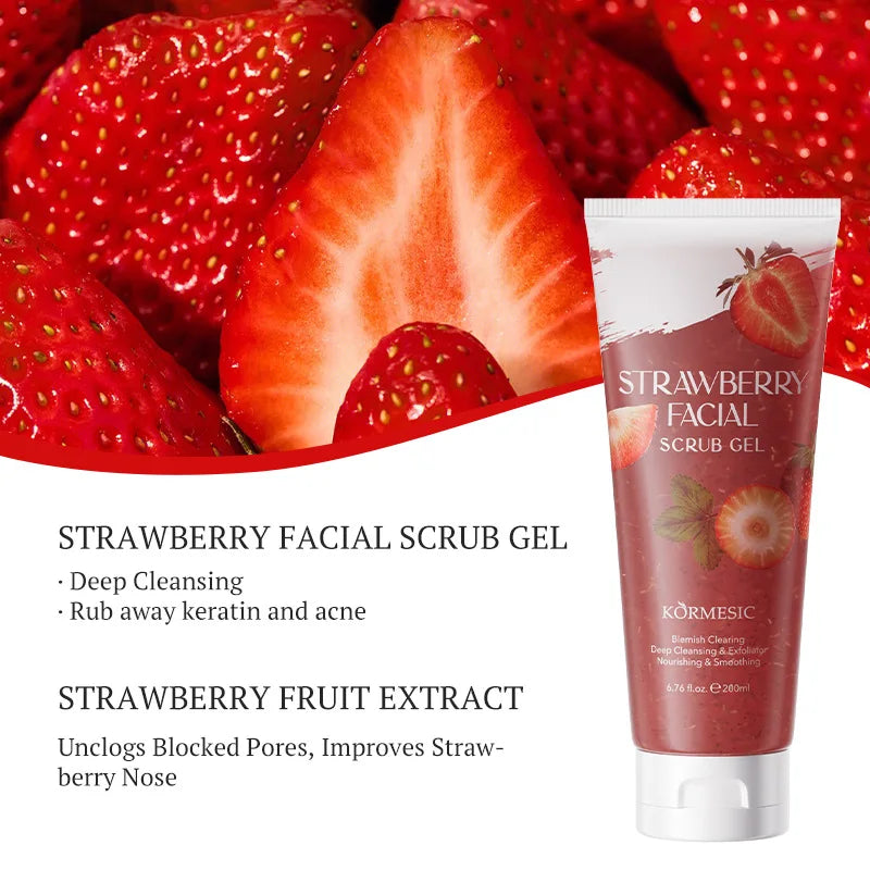 Strawberry Exfoliating Scrub Gel - Alcohol-Free 200ml Skincare Scrubs Treatments 200ml One Piece Tidesmit