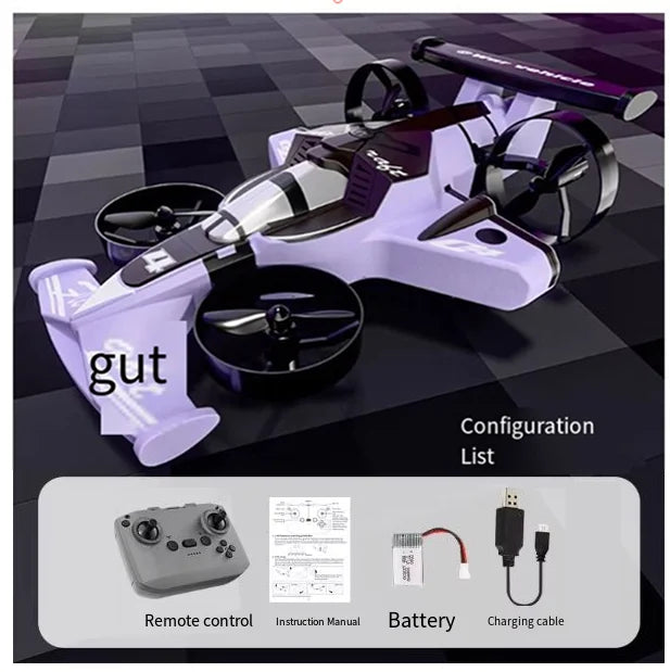 Remote Control Drone Car 2-in-1 Flying Vehicle - White, Green, Purple Purple Tidesmit