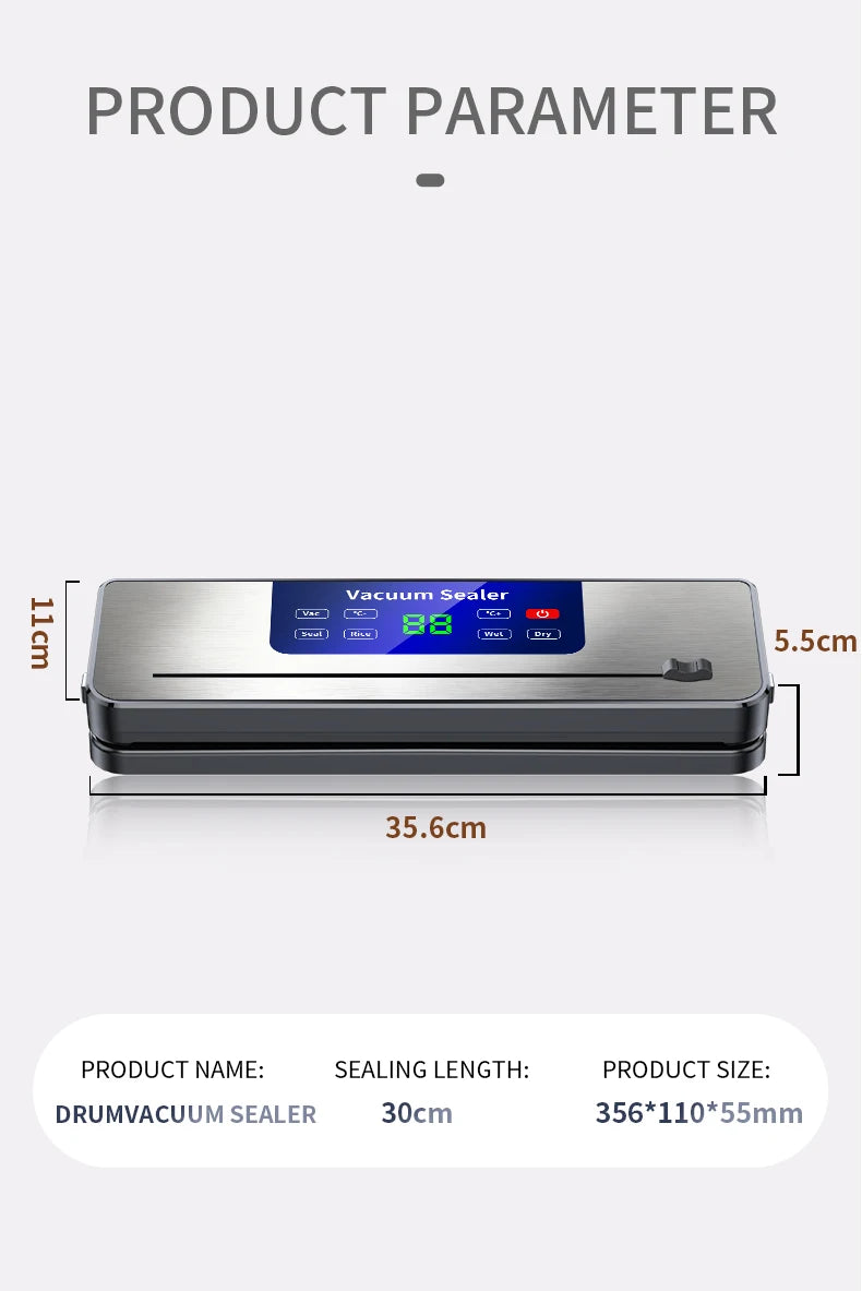 Wireless Portable Vacuum Sealer for Food Multi-Pack with Sealing Countdown Display Touch Waterproof Buttons Compact Kitchen Esse