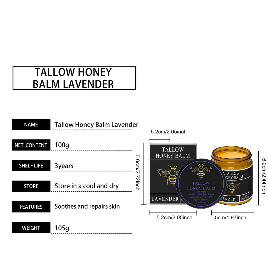 Tallow Honey Balm Firming Nourishing & Hydrating Skin Care Smoothing Soothe Skin Improves Elasticity Tallow Honey Moisturizer
