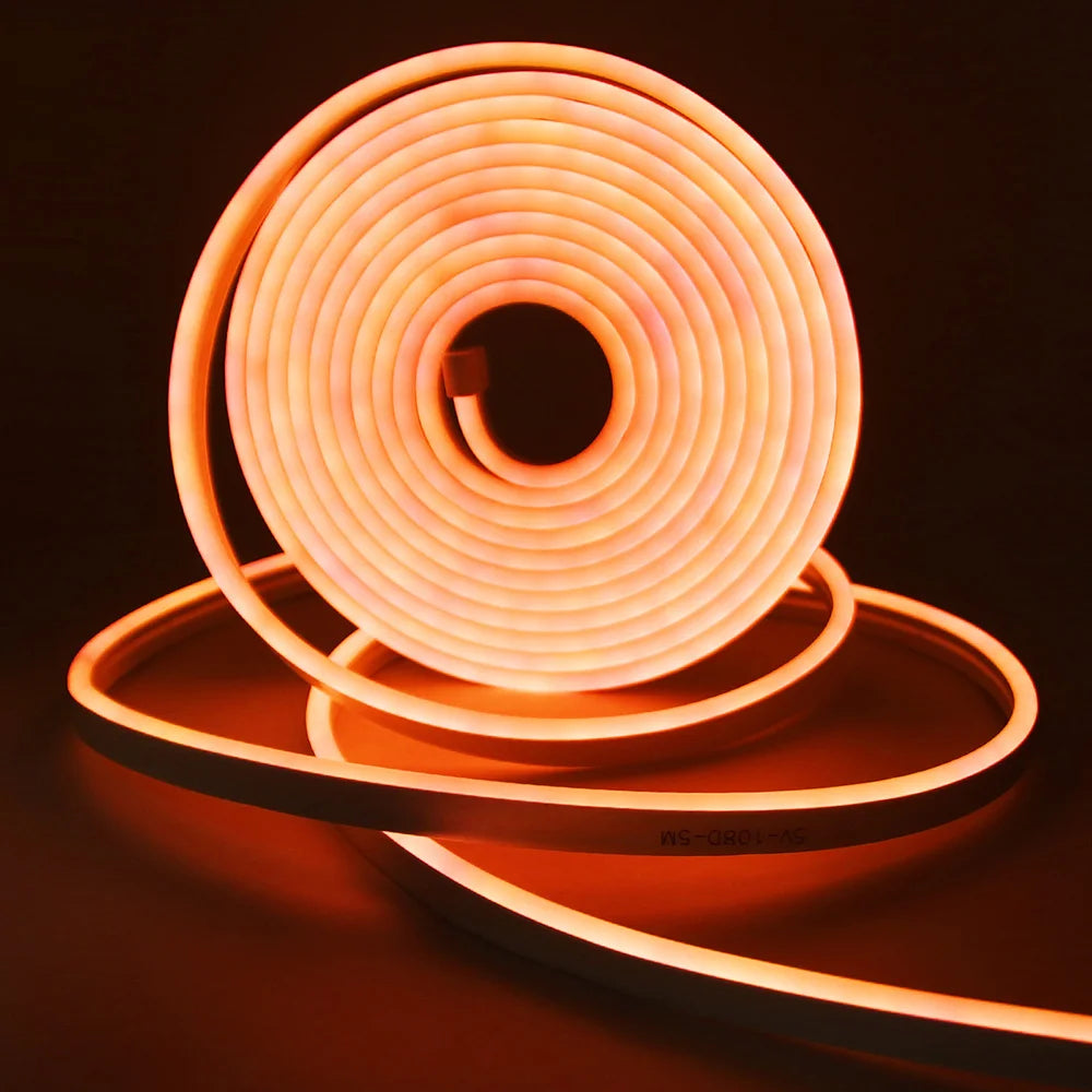 5V USB RGB LED Neon Strip Light 24key Remote Control Adhesive Tape 3535 108LED/m 6x12mm Waterproof Flexible Lamp Home Decoration