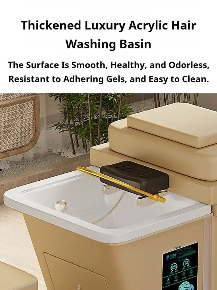 Head Spa Shampoo Chair with Water Tank - Reclining Salon Wellness Bed Massage Chairs Tidesmit