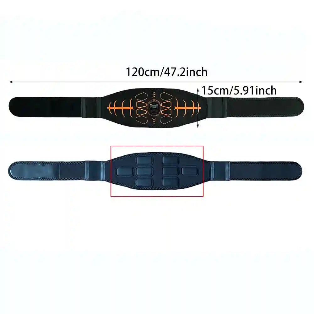 Muscle Toner Abdominal Belt - Rechargeable USB Abs Trainer (Orange) Fascia Gun Tidesmit