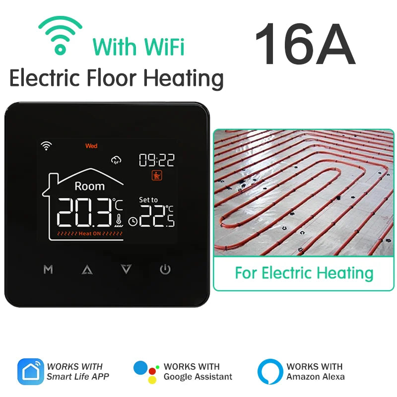 WiFi Smart Thermostat for Electric & Water Floor Heating | Tidesmit Electric Heating 1 Tidesmit