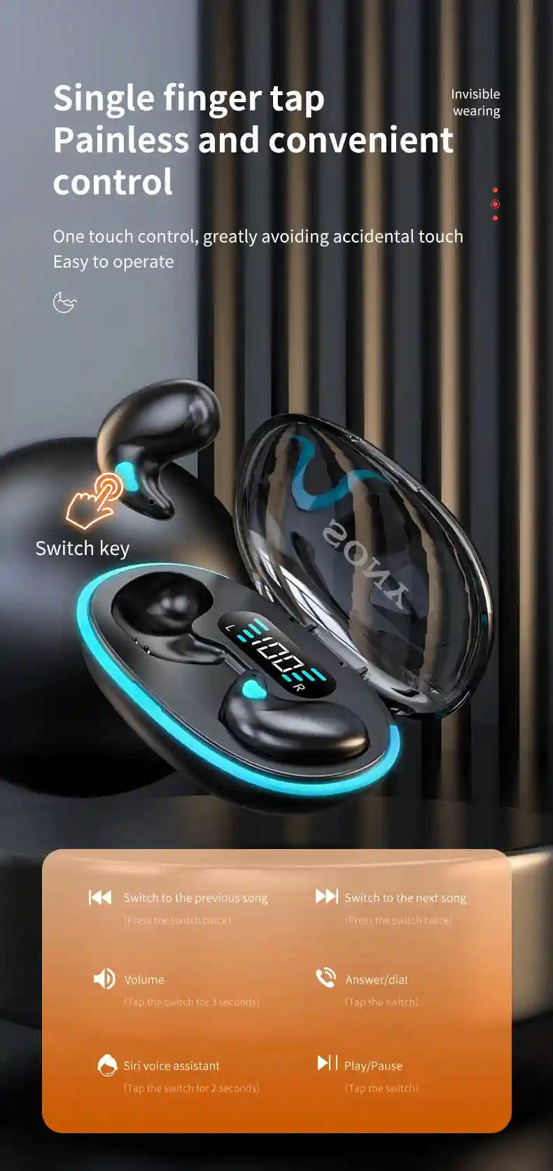 Wireless Sleep Earbuds - Active Noise Cancellation for Better Rest Tidesmit