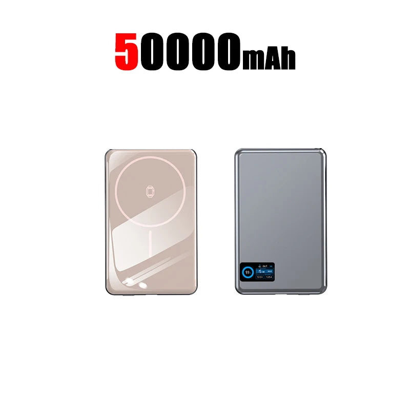 Magnetic Fast Charging Power Bank 50000mAh - Portable USB-C Battery Pack Rose Gold 50000mAh Tidesmit