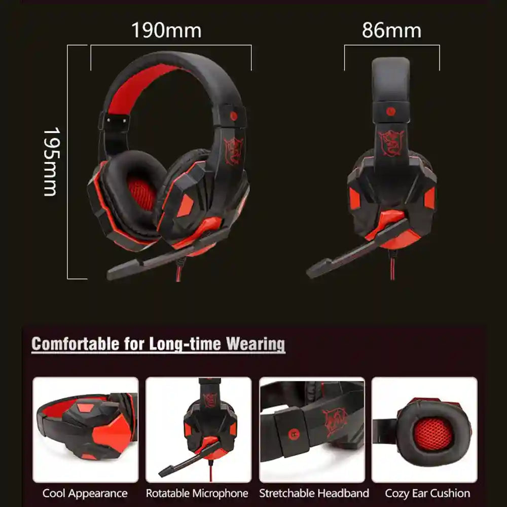 Wired Gaming Headset with Microphone - Over-Ear Precision Audio Tidesmit
