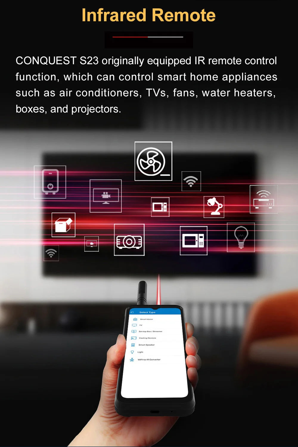 CONQUEST 5G Smartphone Network108MP Camera 12GB 512GB 66W Thermal Imaging  IP68 Waterproof NFC