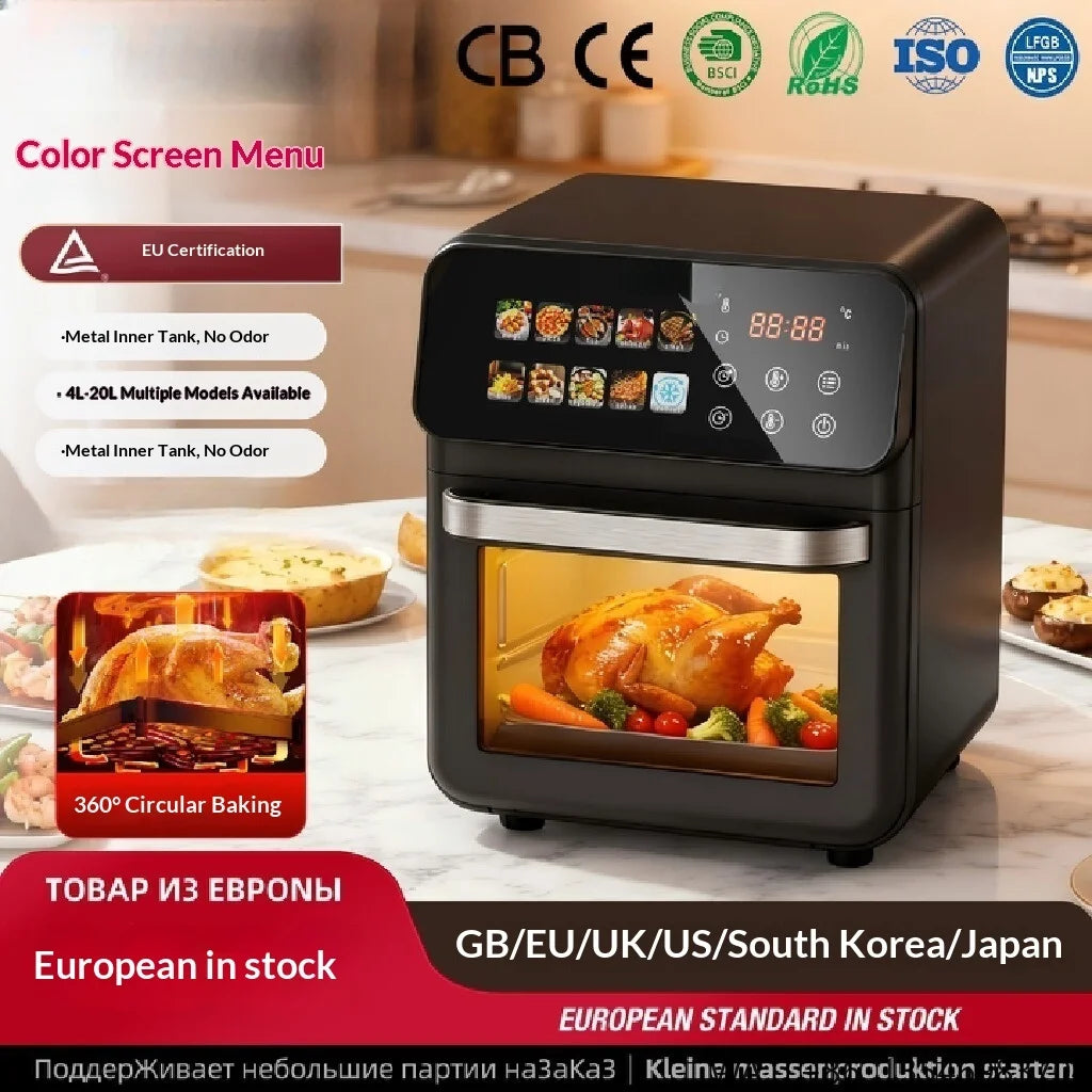 Commercial  Digital  High-quality Smart Electric Square Air Fryer Oven  Touchscreen Display Stainless Steel  for  Household