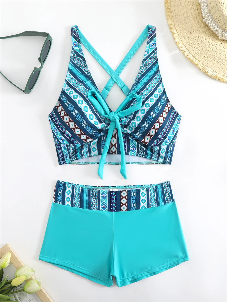 2025 High Waist Bikinis Women Sports Swimwear Print Bathing Suit Female Padded Beach Wear Bathers Swimming Swimsuit Summer
