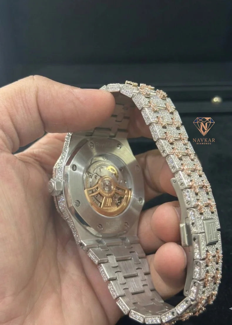 High-End Moissanite Wedding Parties Band Width 18mm Watch Diamond Automatic Mechanical Unisex Watch for Mens