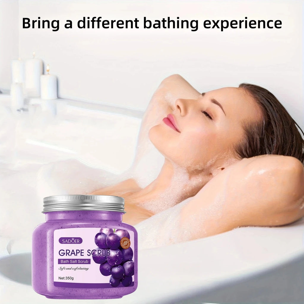 Grape Bath Salt Scrub 350g – Natural Exfoliating Body Smoother Scrubs Treatments Tidesmit