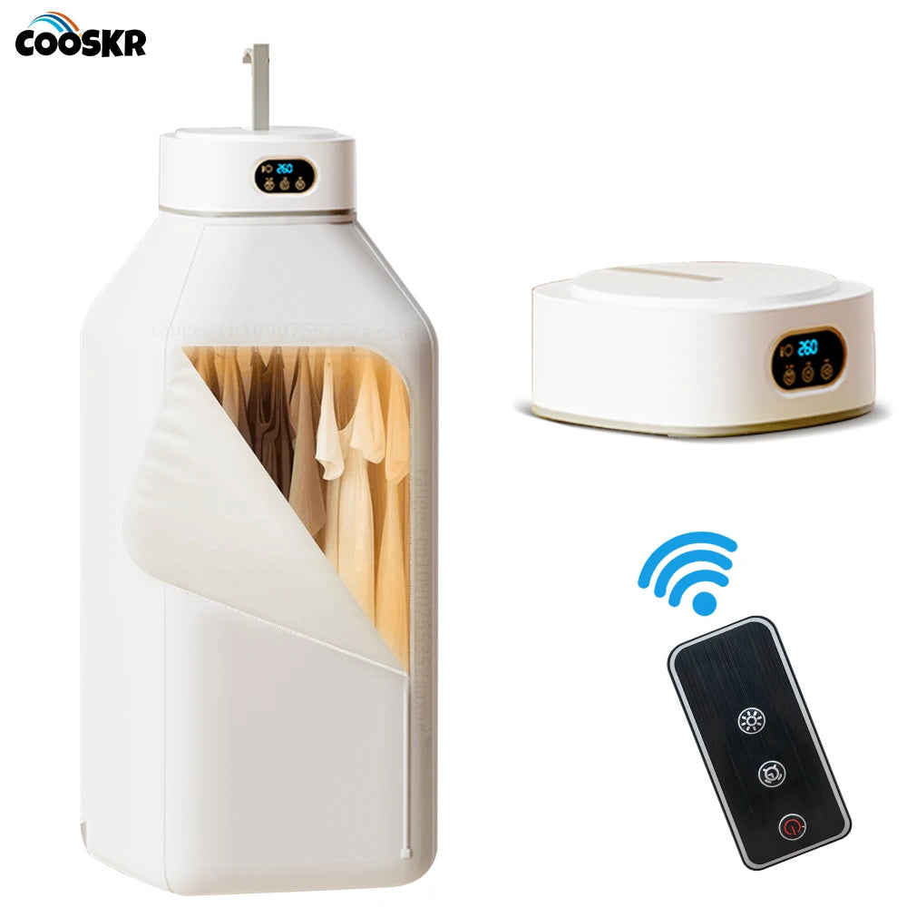 Tidesmit portable electric clothes dryer with remote control and intelligent timer for fast laundry drying