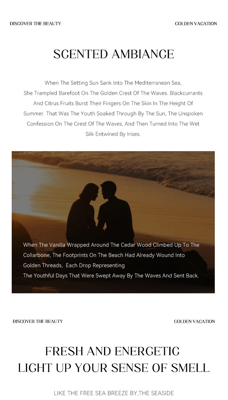 Silhouette of a couple sitting on a sandy beach at sunset, with waves rolling in against a warm, golden horizon.