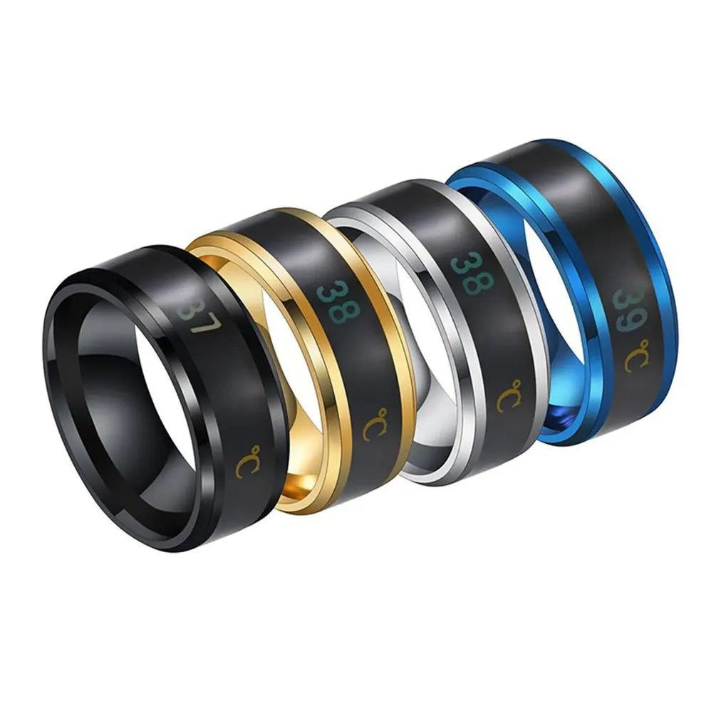 Temperature Sensitive Smart Health Ring - Stainless Steel Biometric Tracker Tidesmit