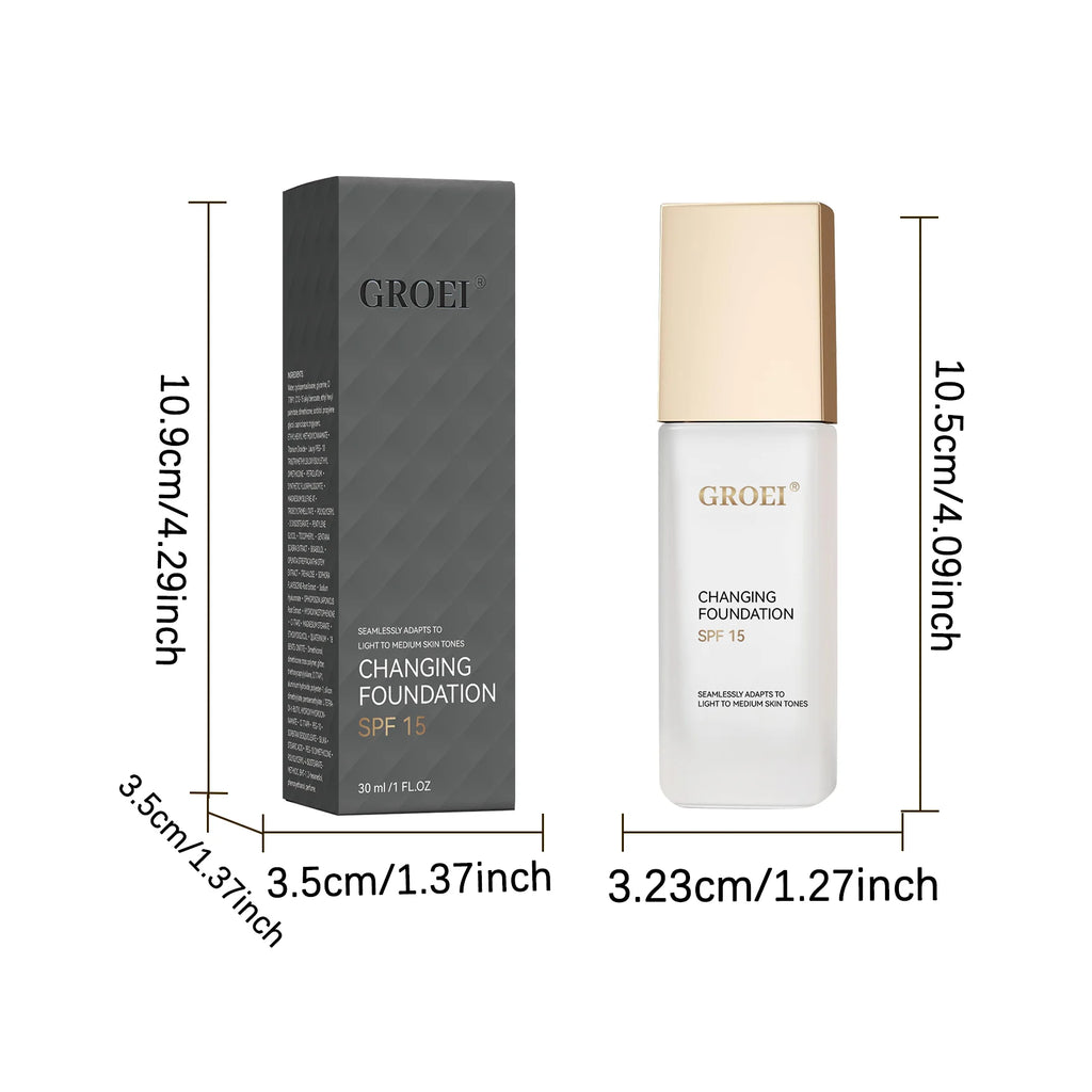 Tidesmit color changing foundation featuring oil-control hydrating formula for longwearing waterproof face makeup