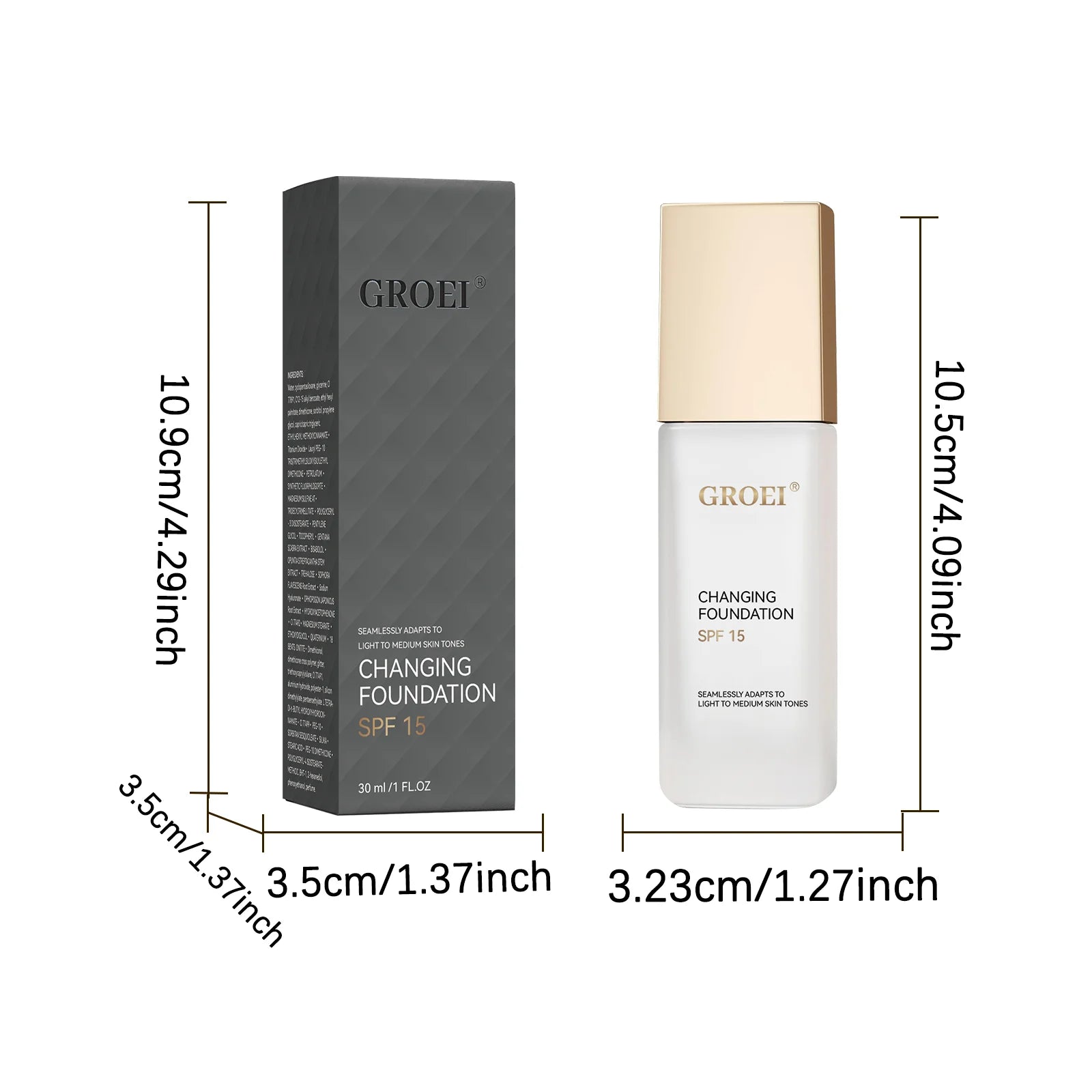 Tidesmit color changing foundation featuring oil-control hydrating formula for longwearing waterproof face makeup