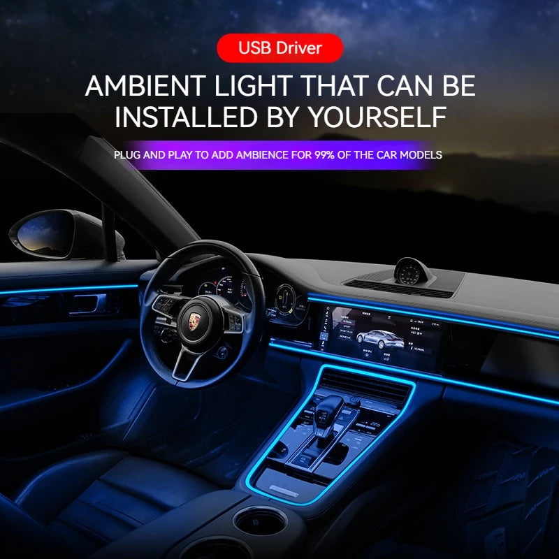 Car Interior Ambient LED Light Kit 3M Dashboard Neon Strip by Tidesmit Tidesmit