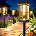 Solar Powered Pathway Lights 8 Pack IP65 Waterproof Auto On Off Outdoor Landscape Lighting Decorative Solar Garden Lamps for Patio Lawn Walkway Driveway Yard