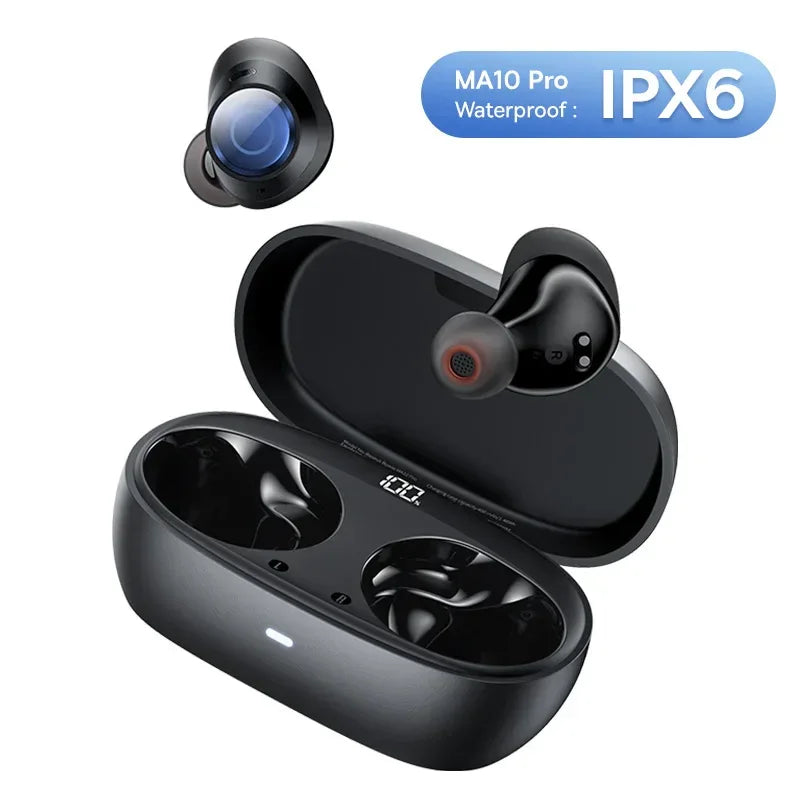 Baseus Bowie MA10 Pro ANC Wireless Earphones 48dB Hybrid ANC Bluetooth 5.3 Earbuds IPX6 Waterproof 4-Mics ENC Sports Headphones MA10 pro Tidesmit